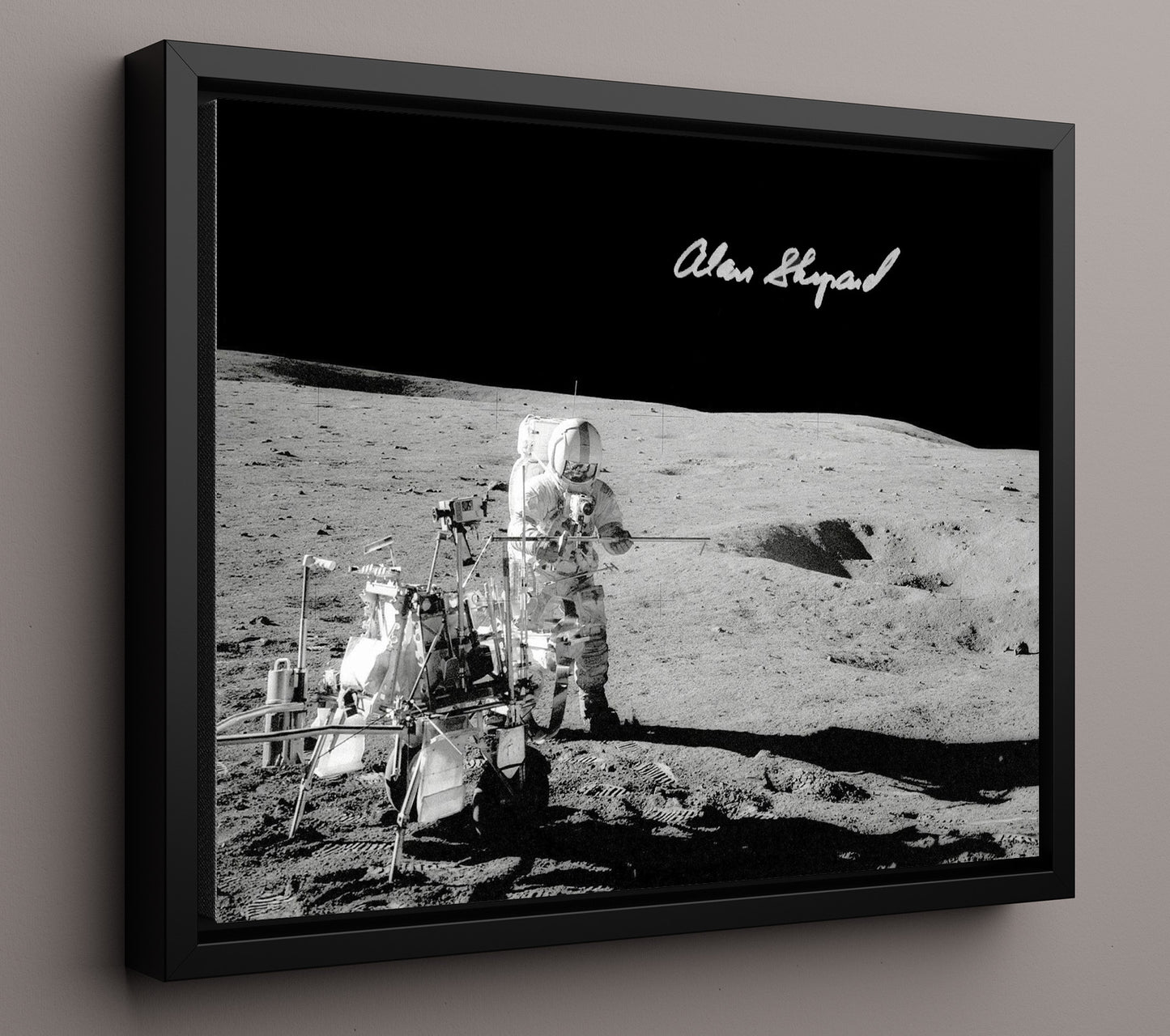 Historical - Alan Shepard - Apollo 14 Moonwalk 1971 - Landscape History Wall Art
