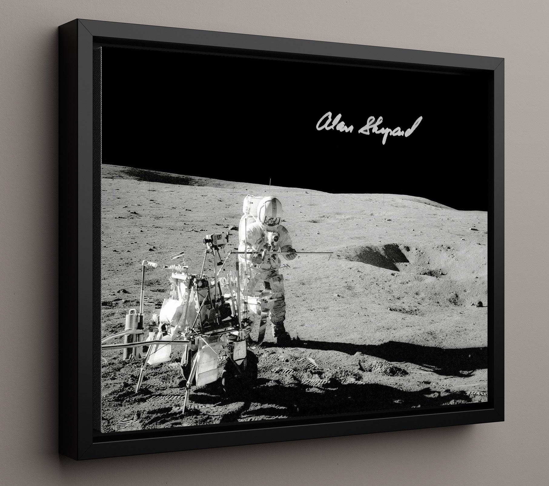 Historical - Alan Shepard - Apollo 14 Moonwalk 1971 - Landscape History Wall Art