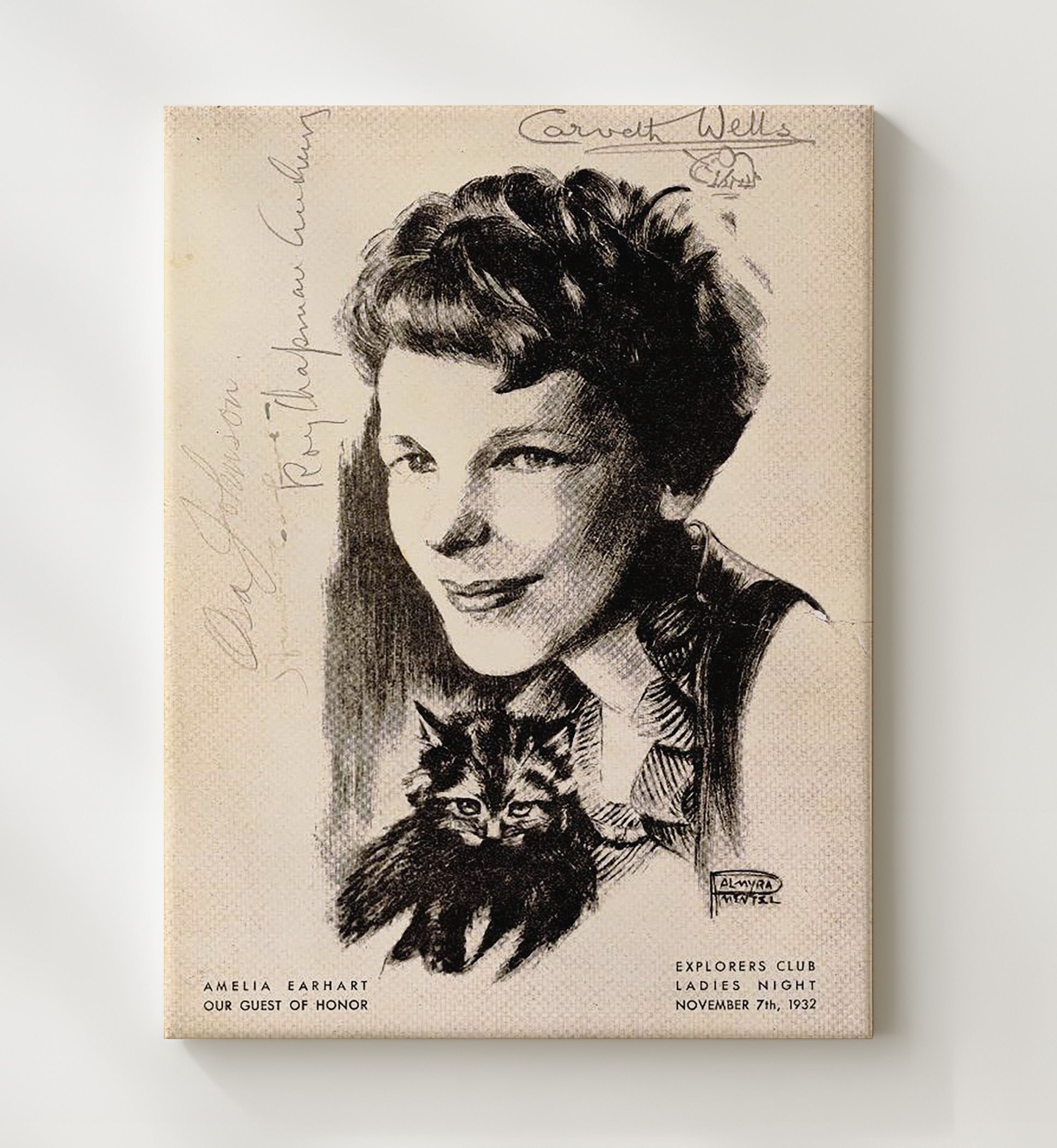 Historical - Amelia Earhart - Explorer Portrait 1930S History Wall Art