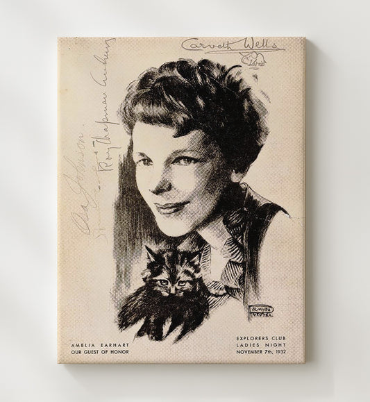 Amelia Earhart - Explorer Photo 1930s 8x10 Canvas history wall art