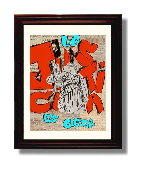 Historical - Anti-Corporate Protest Poster - Lady Justice Tax Cut Critique Collage History Wall Art