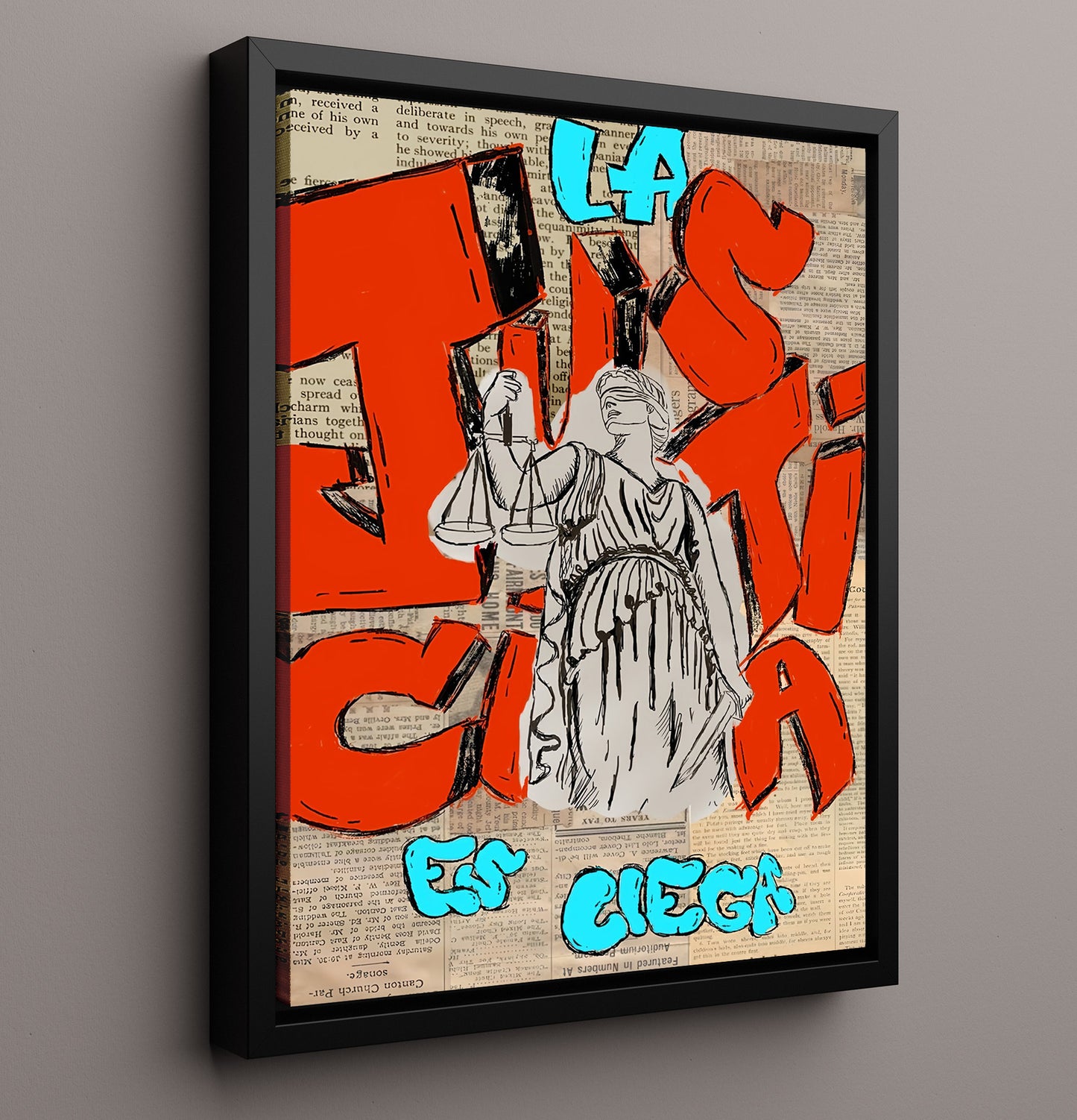 Historical - Anti-Corporate Protest Poster - Lady Justice Tax Cut Critique Collage History Wall Art