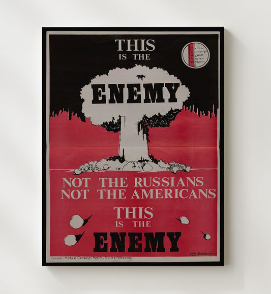 Anti-Nuclear Poster - This Is the Enemy Mushroom Cloud Protest Design 8x10 Canvas history wall art
