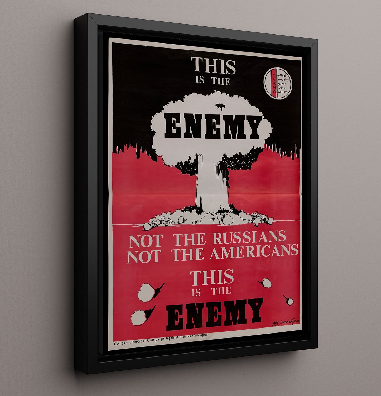 Historical - Anti Nuclear Poster - This Is The Enemy Mushroom Cloud Protest Design History Wall Art