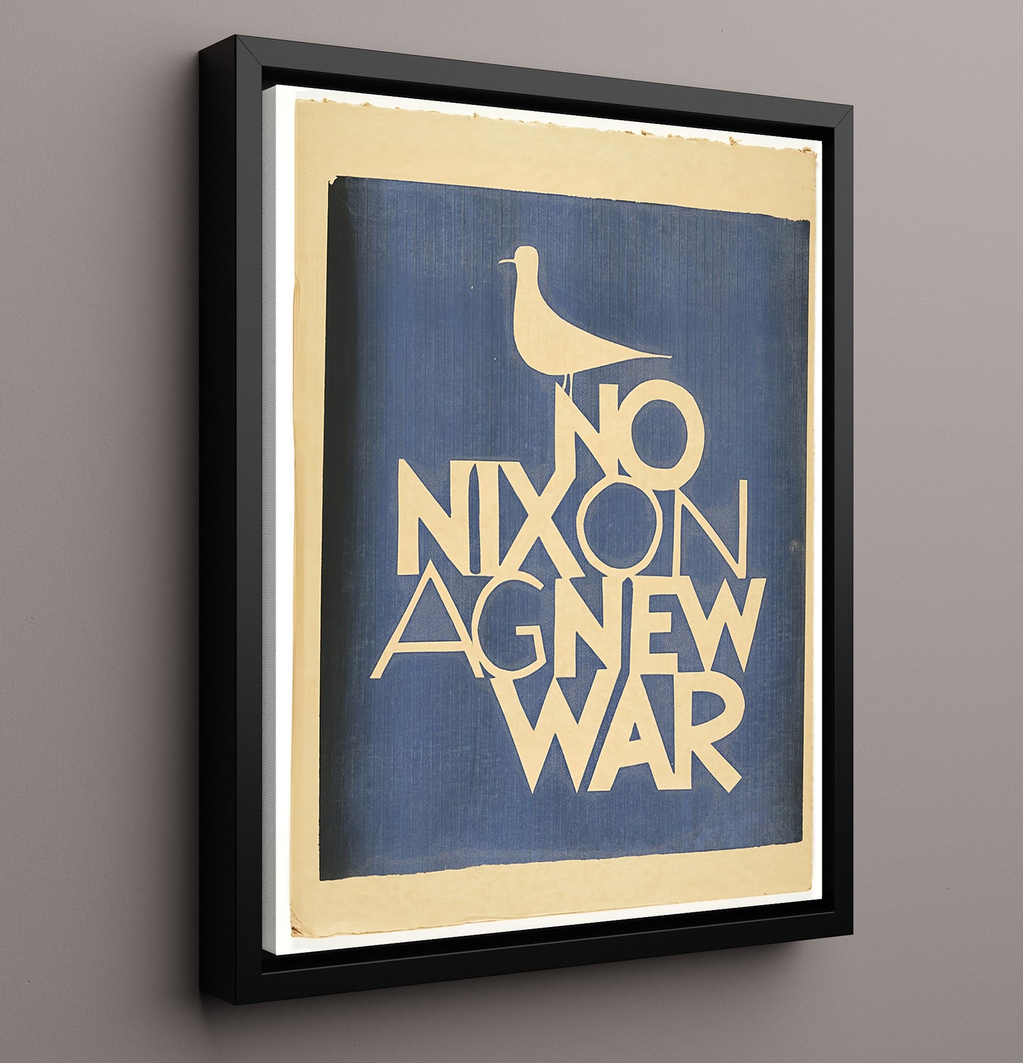 Historical - Anti War Poster - No Nixon Against War Typography Dove History Wall Art