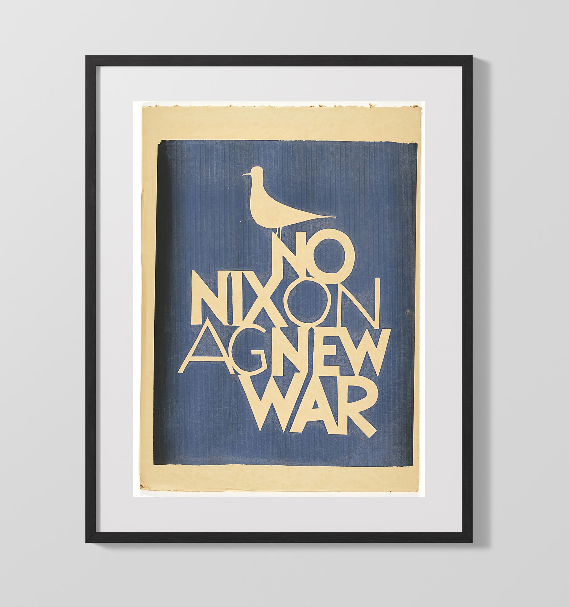 Historical - Anti War Poster - No Nixon Against War Typography Dove History Wall Art