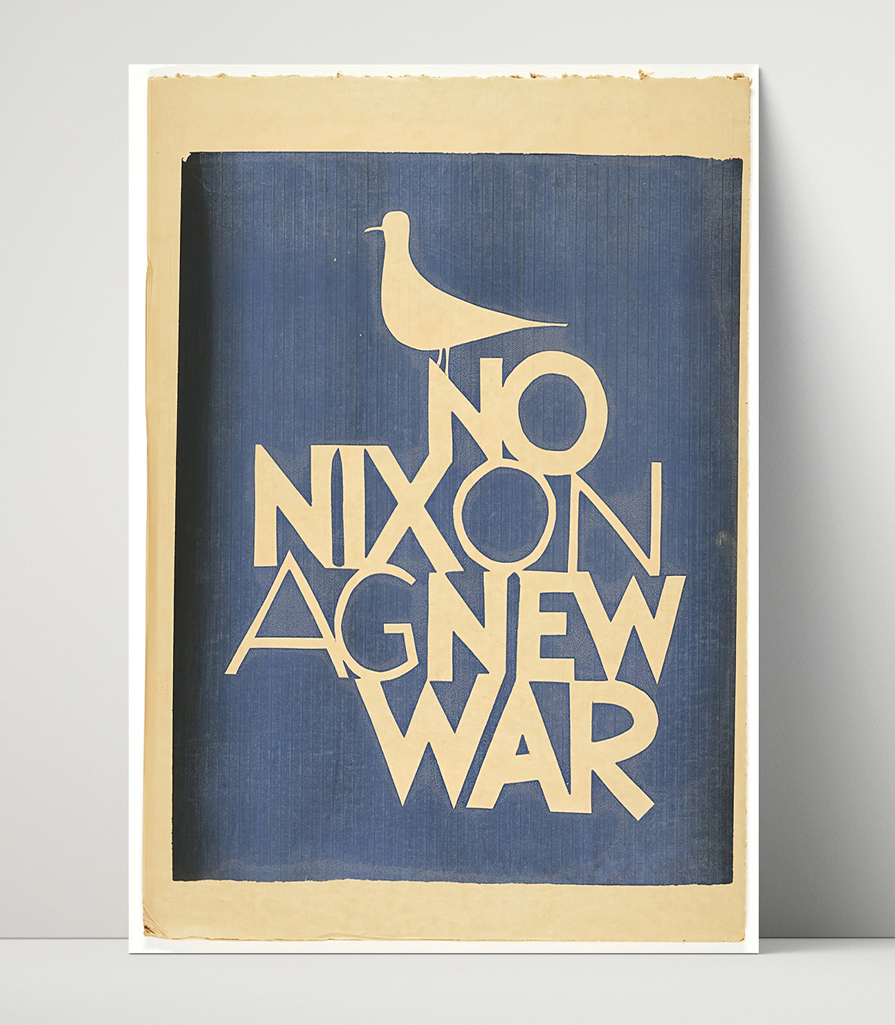 Historical - Anti War Poster - No Nixon Against War Typography Dove History Wall Art