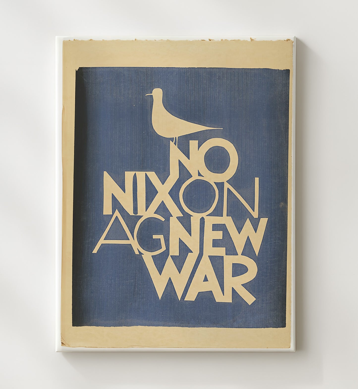 Historical - Anti War Poster - No Nixon Against War Typography Dove History Wall Art