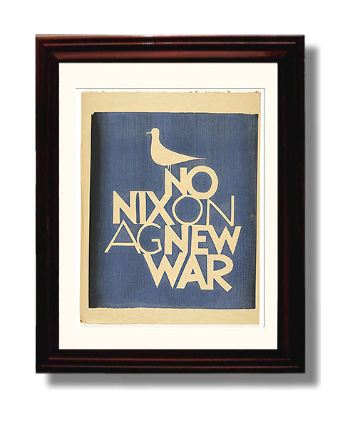 Historical - Anti War Poster - No Nixon Against War Typography Dove History Wall Art