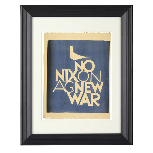 Anti War Artwork – No Nixon Against War Typography Dove unframed semi-gloss poster print