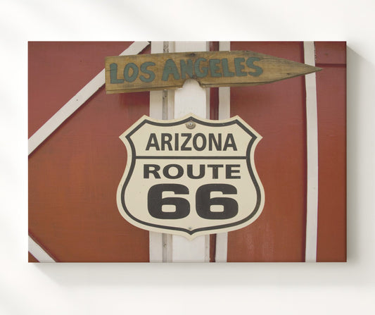 Arizona Route 66 - Highway Sign - Canvas Wall Art - 8x10 Canvas