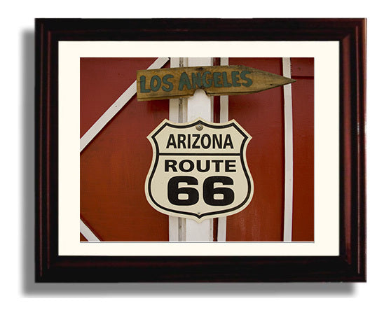 Historical - Arizona Route 66 - Highway Sign - Landscape History Wall Art
