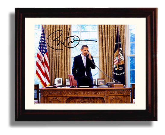 Historical - Barack Obama - Oval Office Phone Call - Landscape History Wall Art