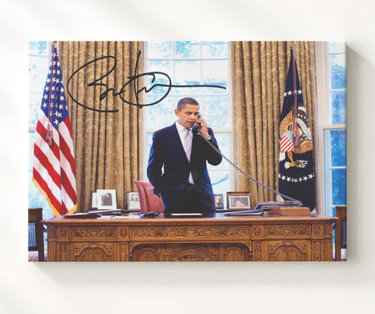 Barack Obama - Oval Office Phone Call 8x10 Canvas history wall art