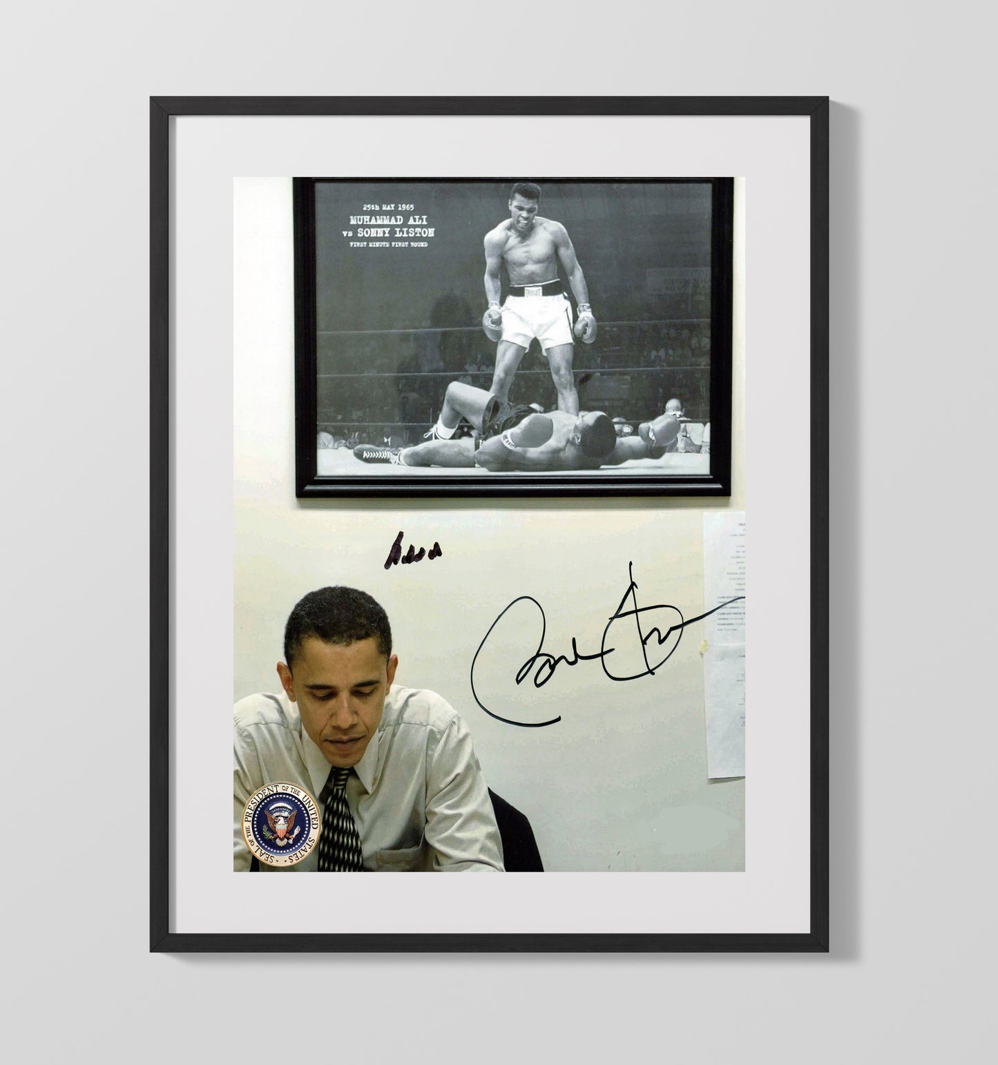Historical - Barack Obama - Reflection Beneath Muhammad Ali Photo 2000S History Wall Art