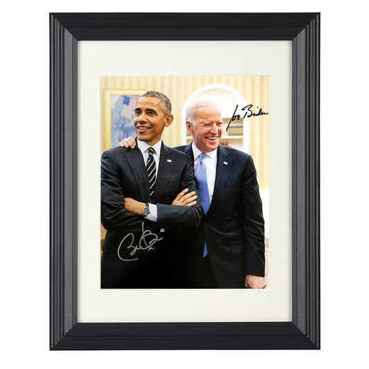 Barack Obama and Joe Biden - Oval Office Moment 2010s 8x10 Beveled Frame history wall art