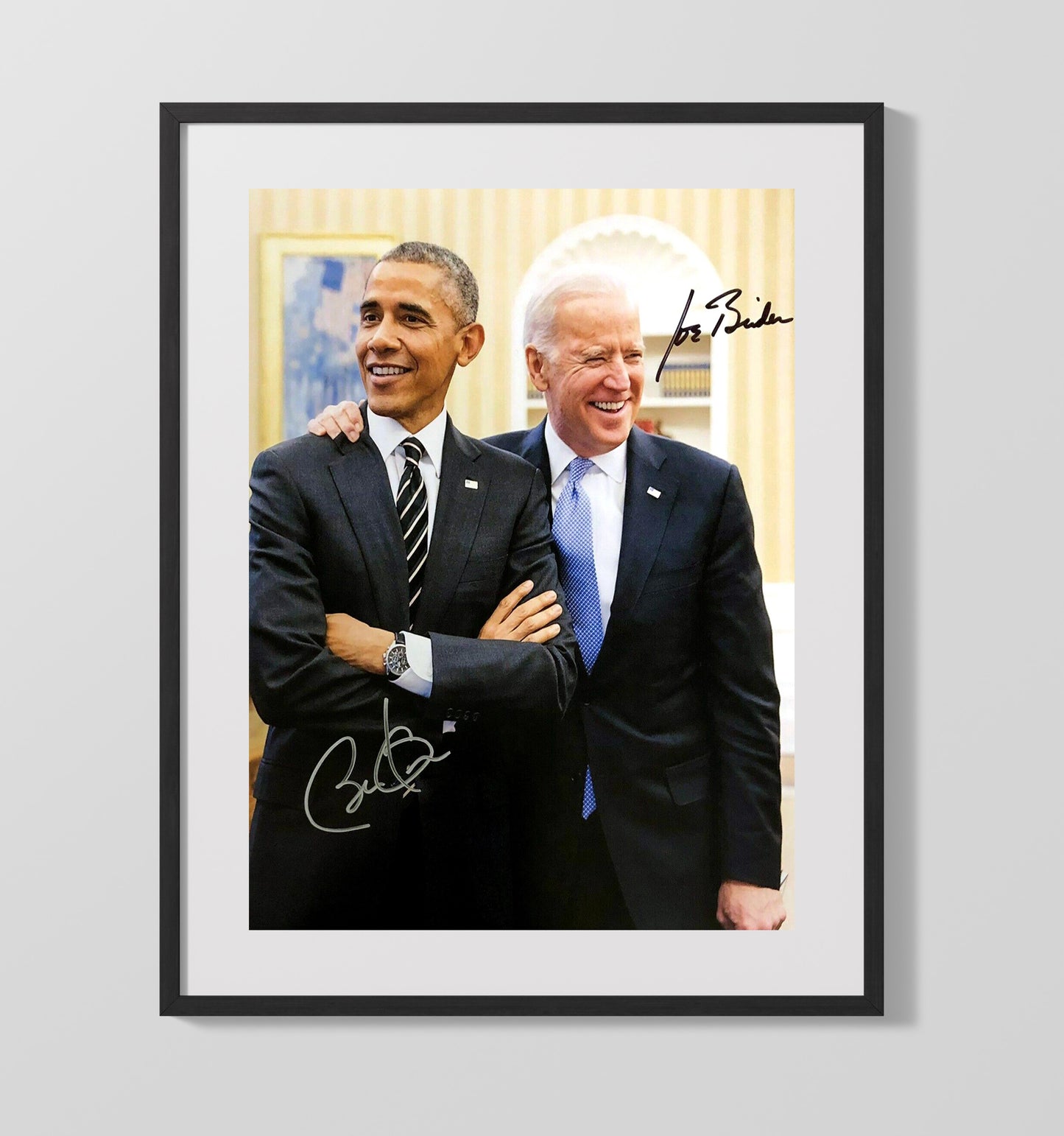 Historical - Barack Obama And Joe Biden - Oval Office Moment Portrait 2010S History Wall Art