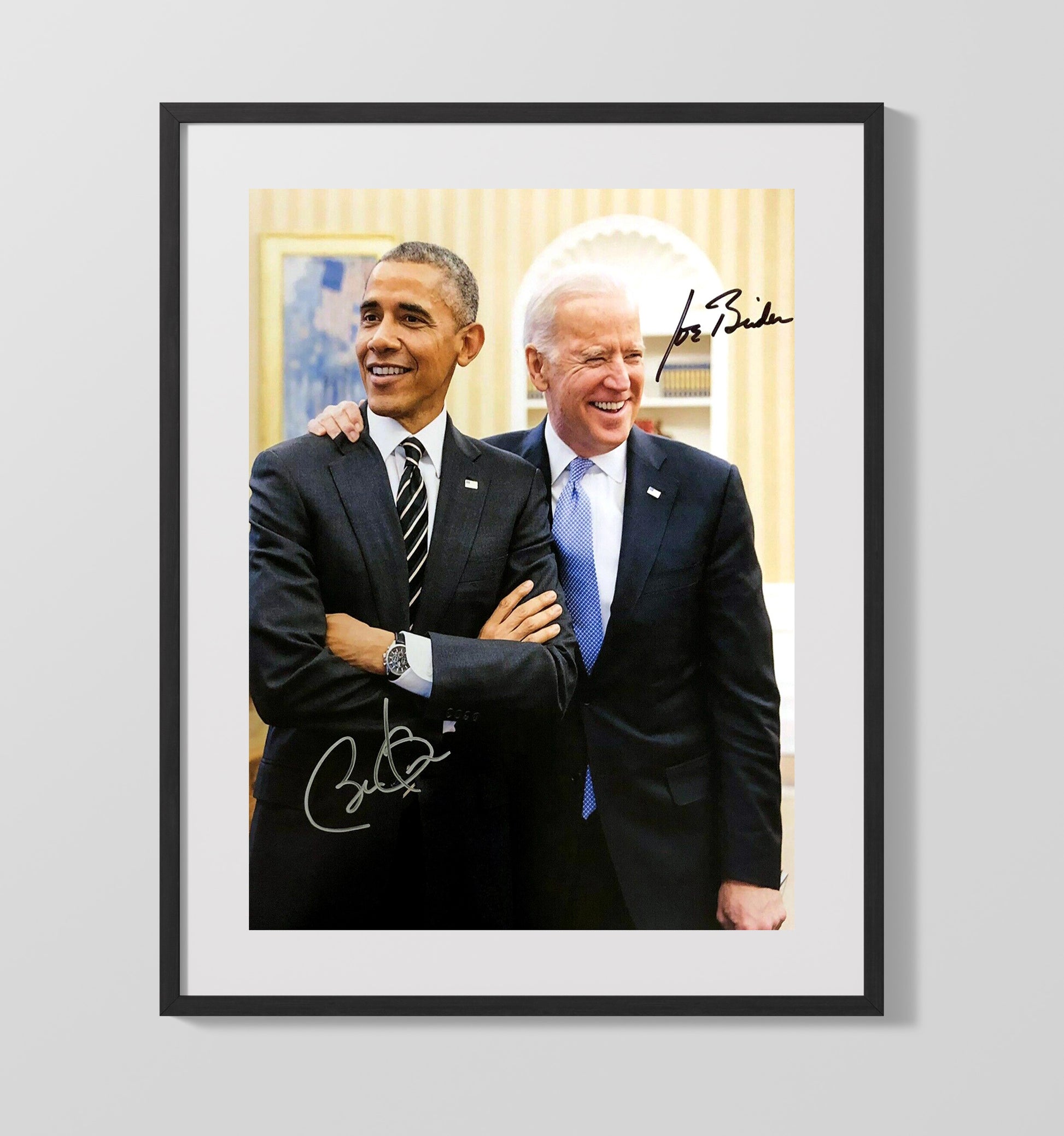 Historical - Barack Obama And Joe Biden - Oval Office Moment Portrait 2010S History Wall Art