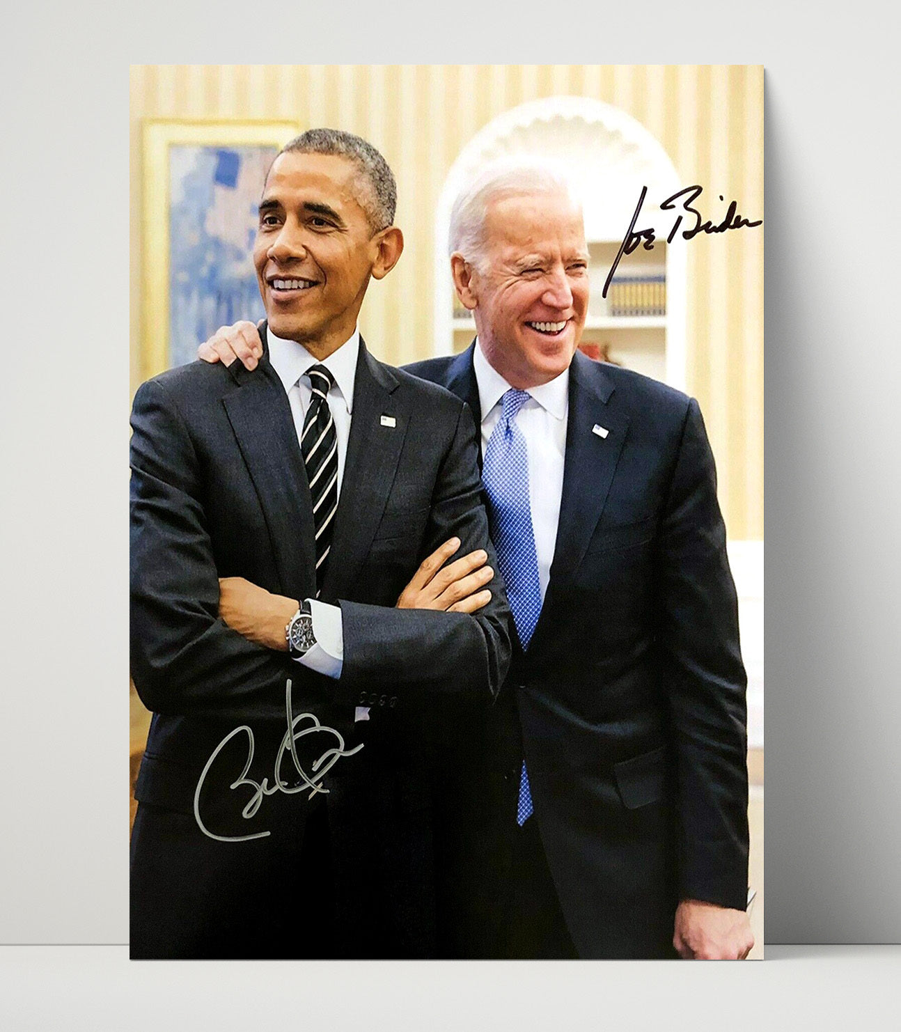 Historical - Barack Obama And Joe Biden - Oval Office Moment Portrait 2010S History Wall Art