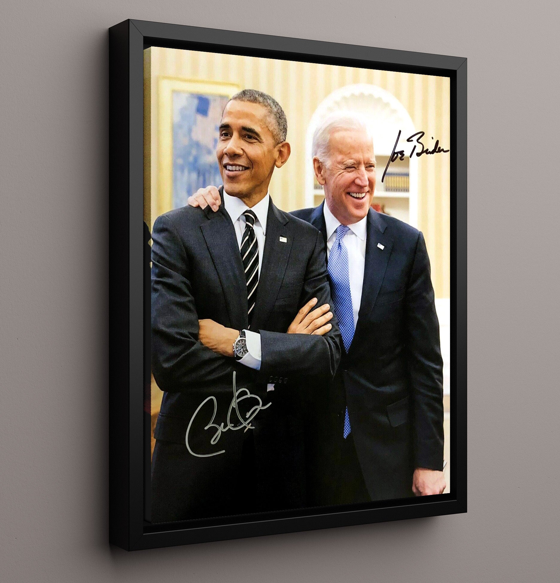 Historical - Barack Obama And Joe Biden - Oval Office Moment Portrait 2010S History Wall Art