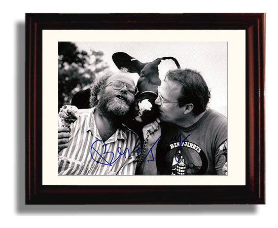Historical - Ben Cohen And Jerry Greenfield - Founders Portrait With Cow  - Landscape History Wall Art