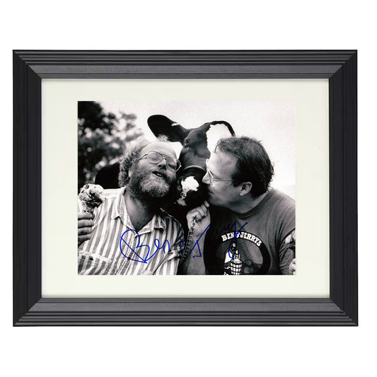 Ben Cohen and Jerry Greenfield - Founders with Cow 8x10 Beveled Frame history wall art