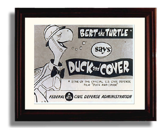 Historical - Bert The Turtle Duck And Cover Civil Defense Illustration - Landscape History Wall Art