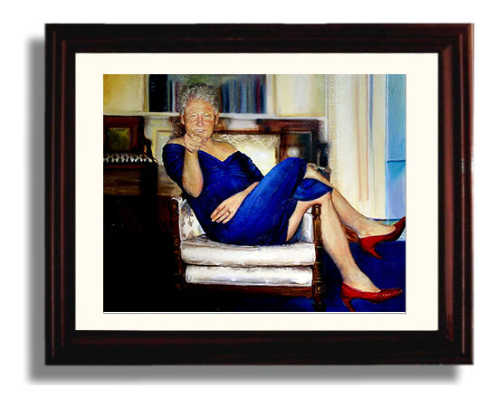 Historical - Bill Clinton - Blue Dress Portrait Painting - Landscape History Wall Art