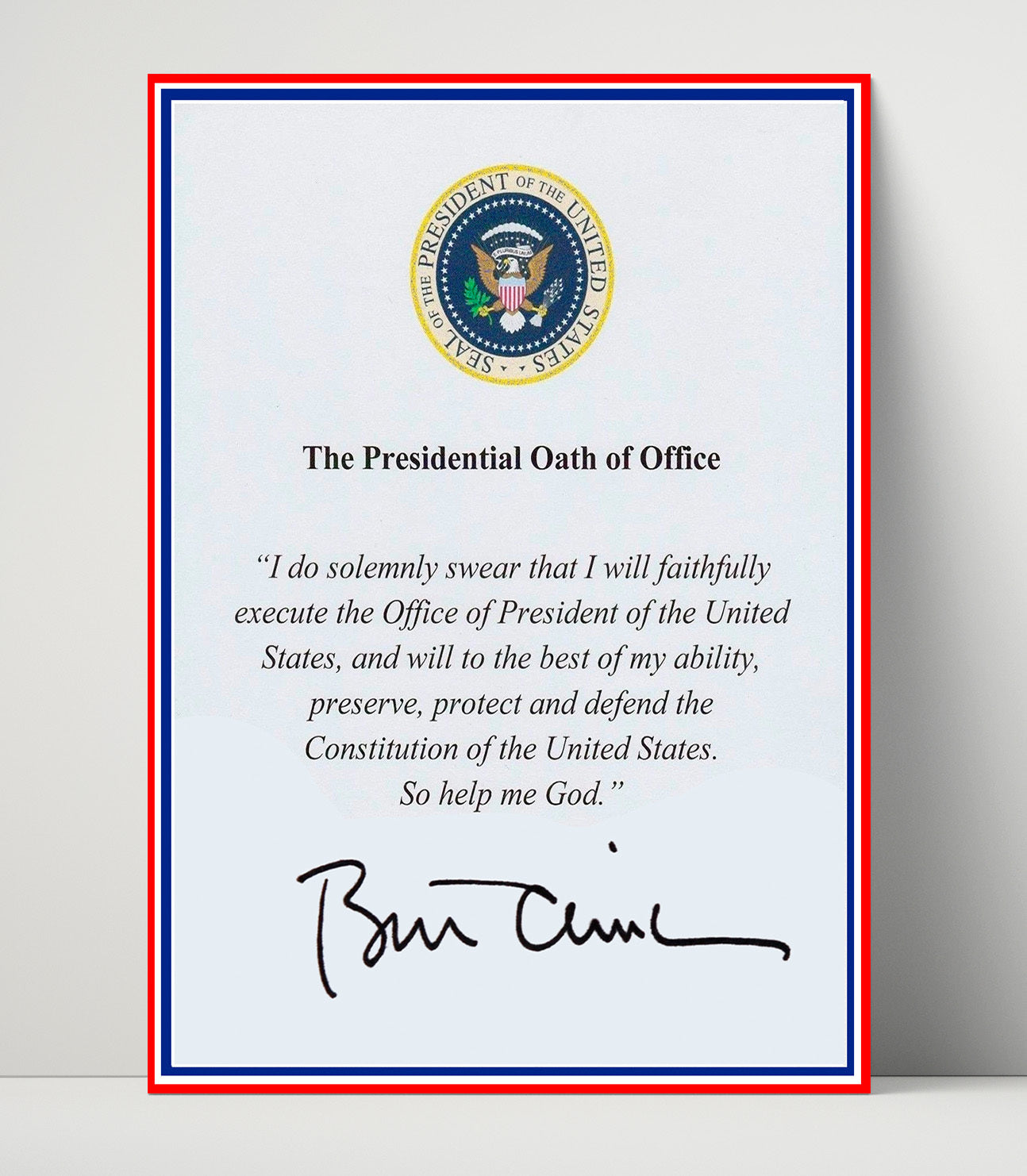 Historical - Bill Clinton - Presidential Oath Of Office Print History Wall Art
