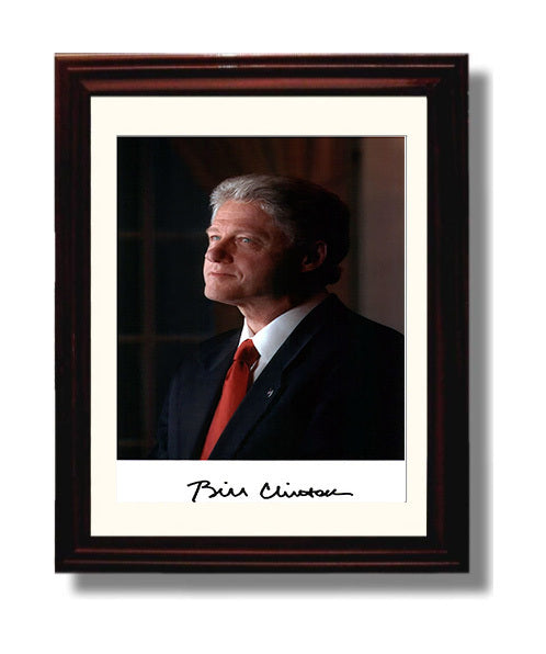 Historical - Bill Clinton - Reflective White House Portrait History Wall Art