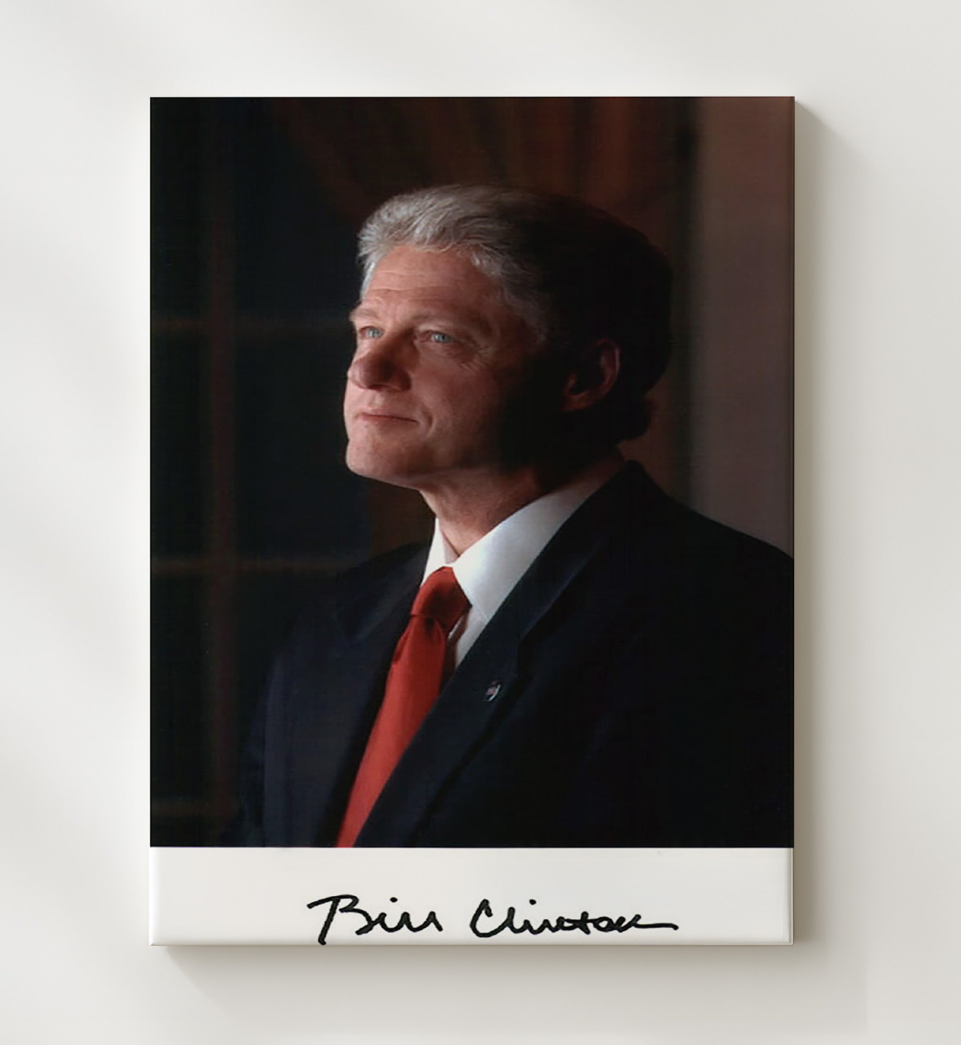 Historical - Bill Clinton - Reflective White House Portrait History Wall Art