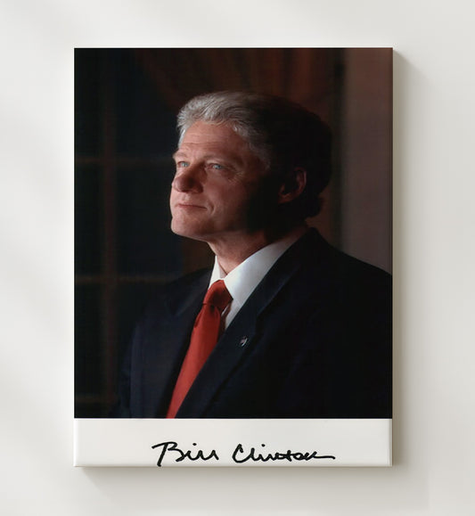 Bill Clinton - Reflective White House 8x10 Canvas history wall art