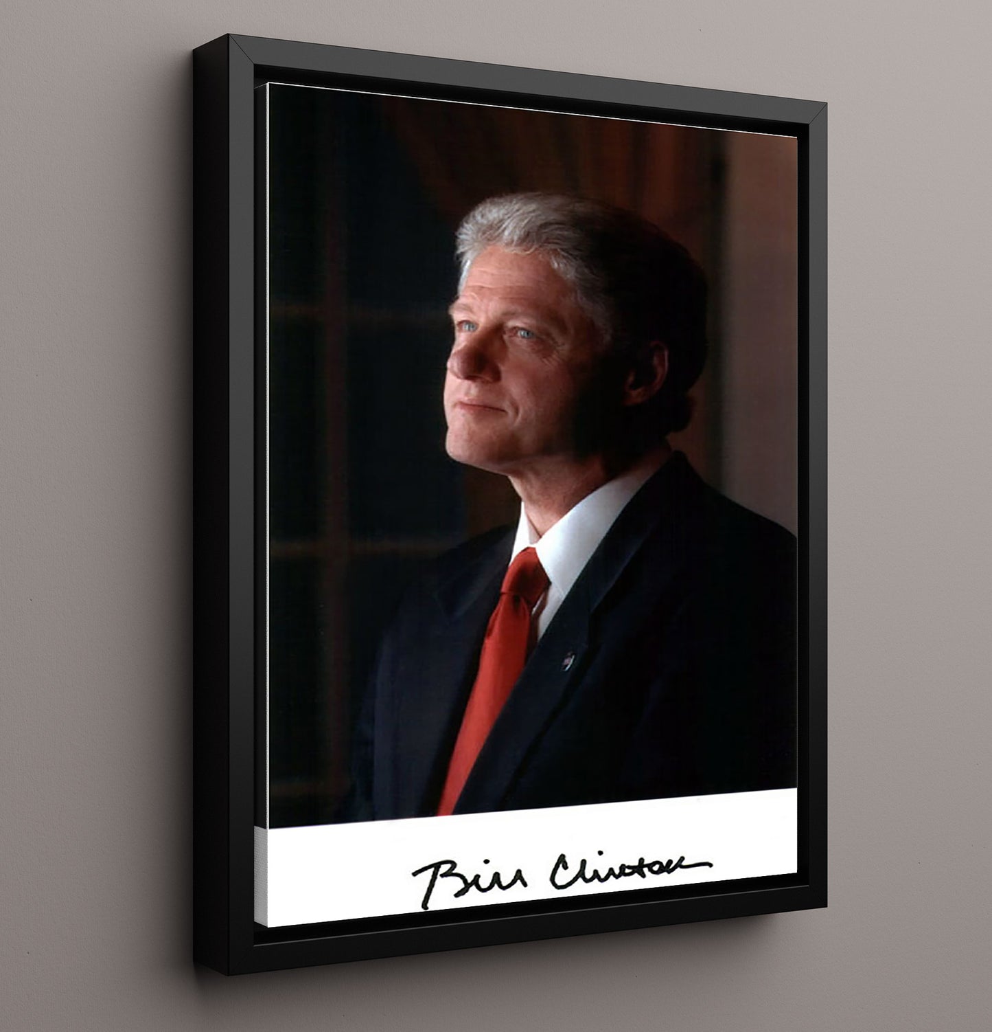 Historical - Bill Clinton - Reflective White House Portrait History Wall Art