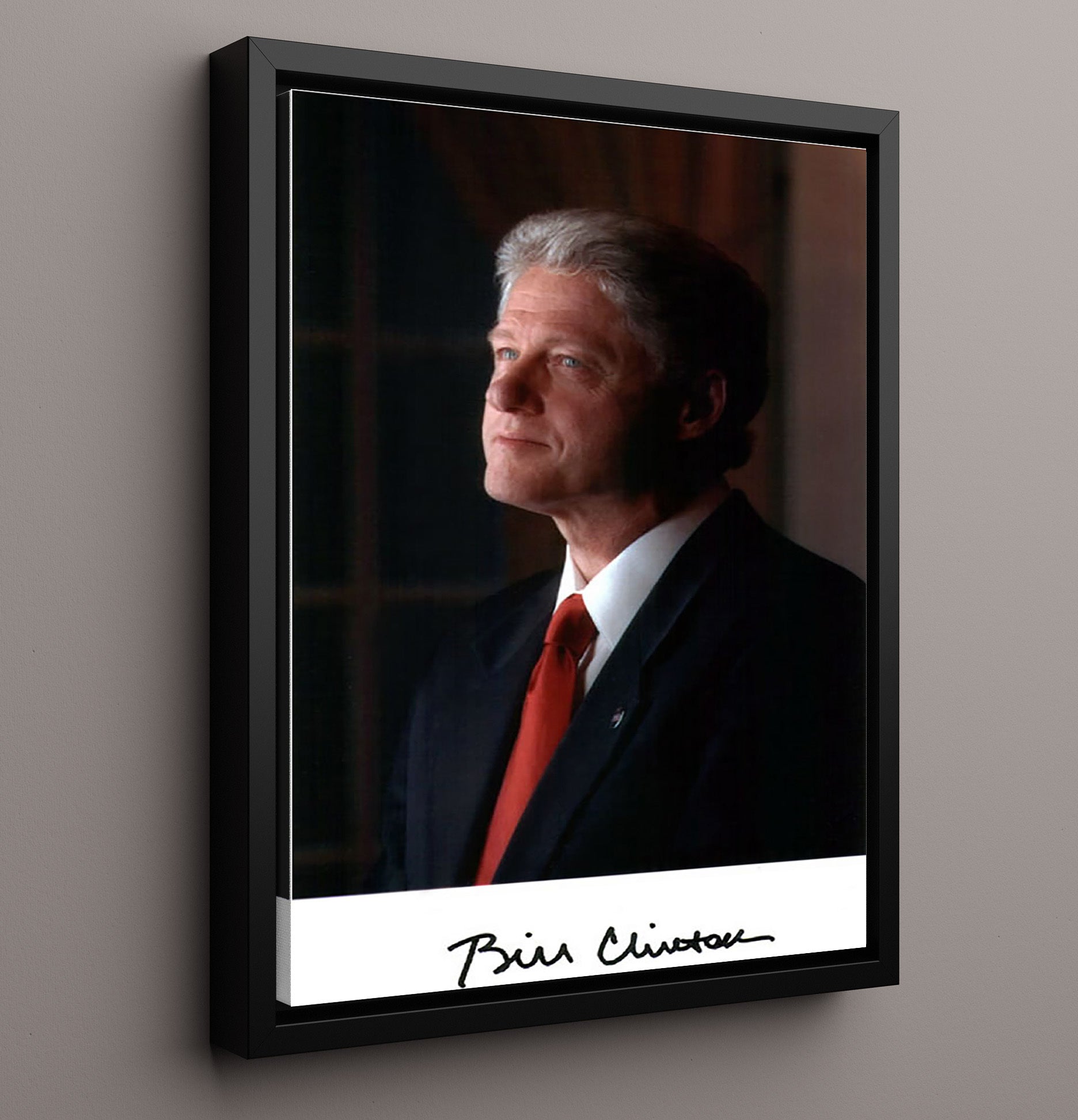 Historical - Bill Clinton - Reflective White House Portrait History Wall Art