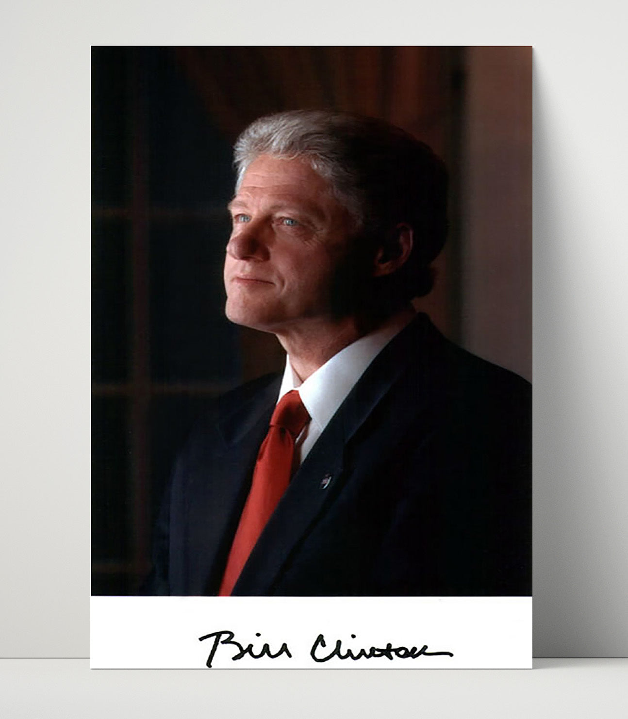 Historical - Bill Clinton - Reflective White House Portrait History Wall Art