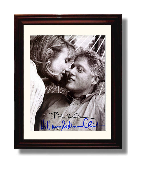 Historical - Bill Clinton And Hillary Clinton - Intimate Portrait Moment History Wall Art