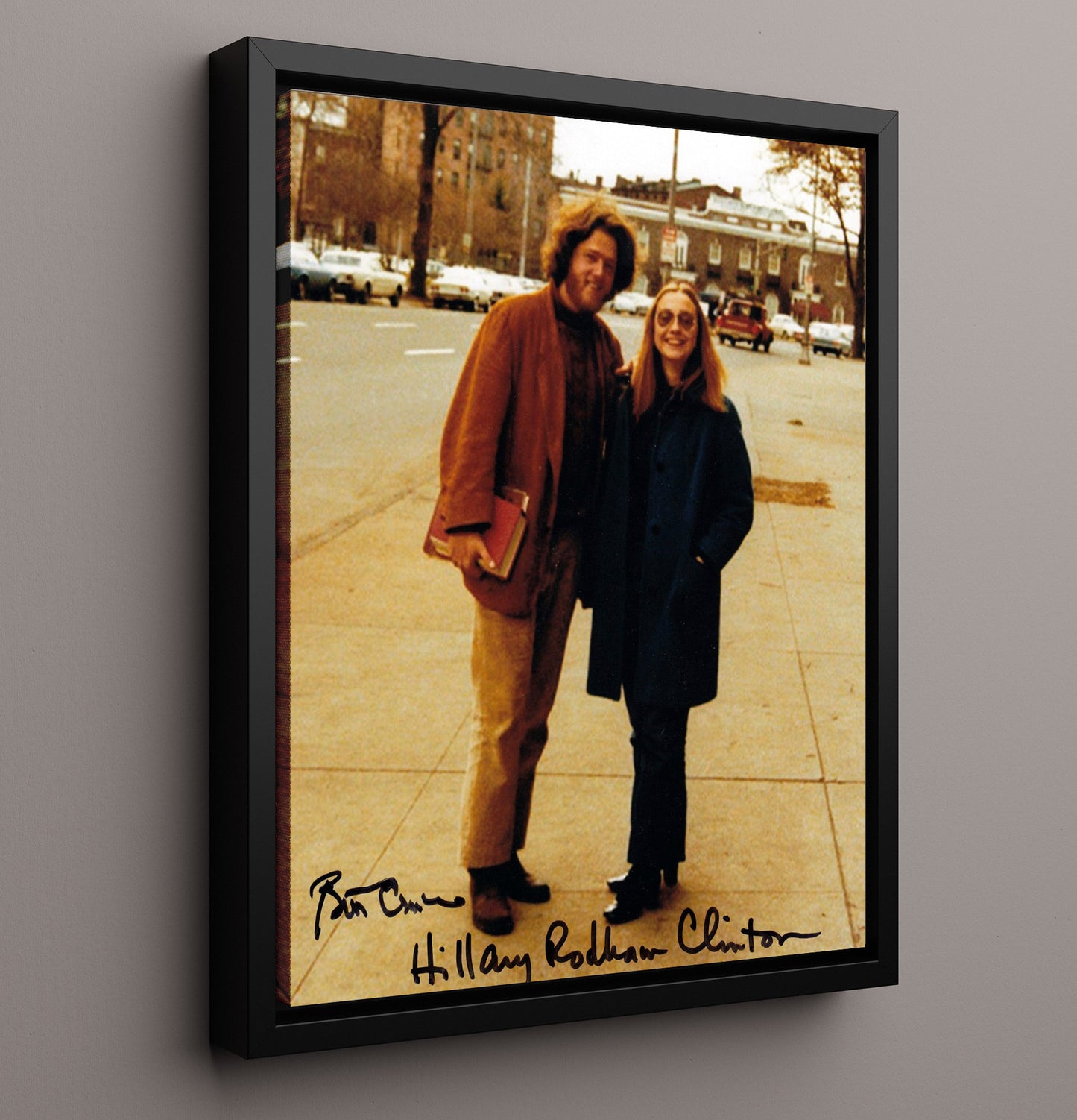 Historical - Bill Clinton And Hillary Rodham - Early Years Portrait 1970S History Wall Art