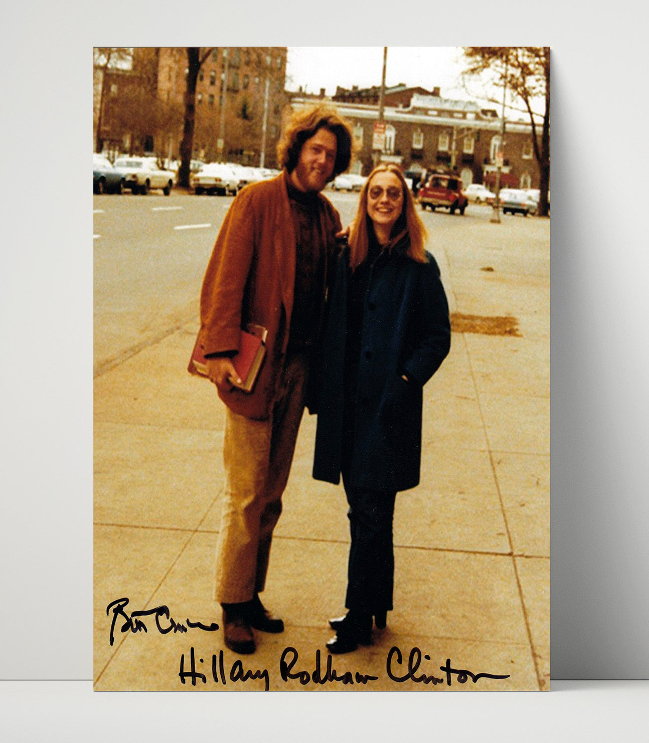 Historical - Bill Clinton And Hillary Rodham - Early Years Portrait 1970S History Wall Art