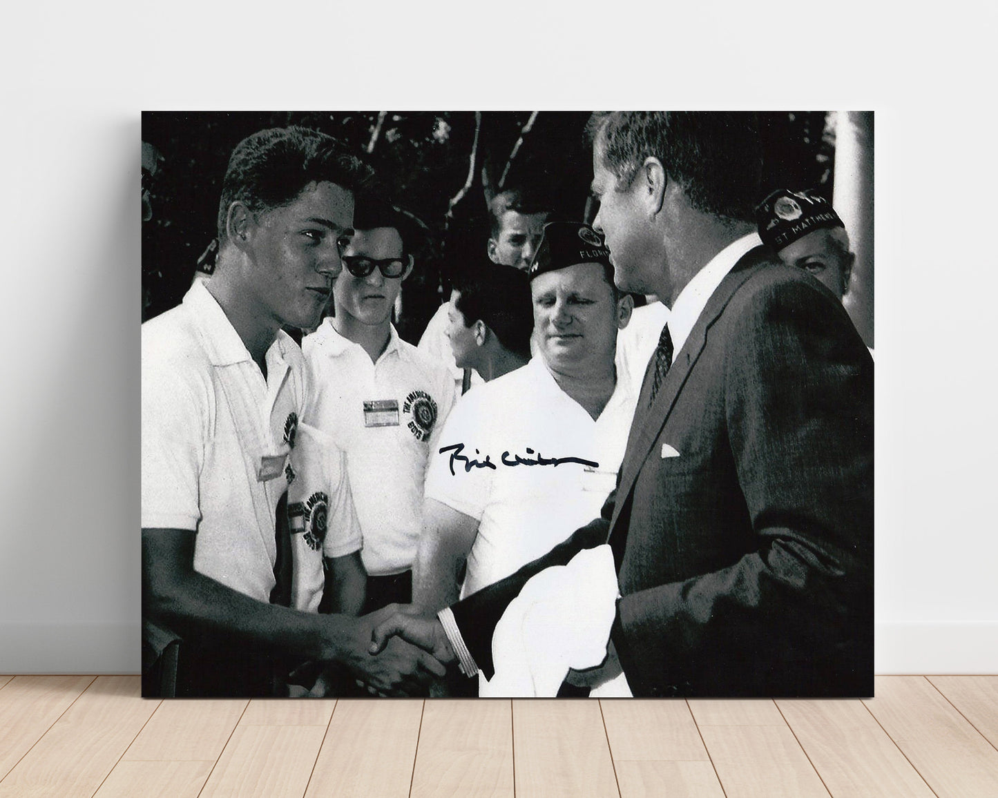 Historical - Bill Clinton And John F. Kennedy - Meeting As Young Delegate 1963  - Landscape History Wall Art