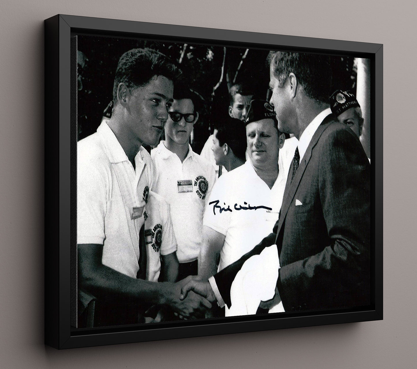 Historical - Bill Clinton And John F. Kennedy - Meeting As Young Delegate 1963  - Landscape History Wall Art