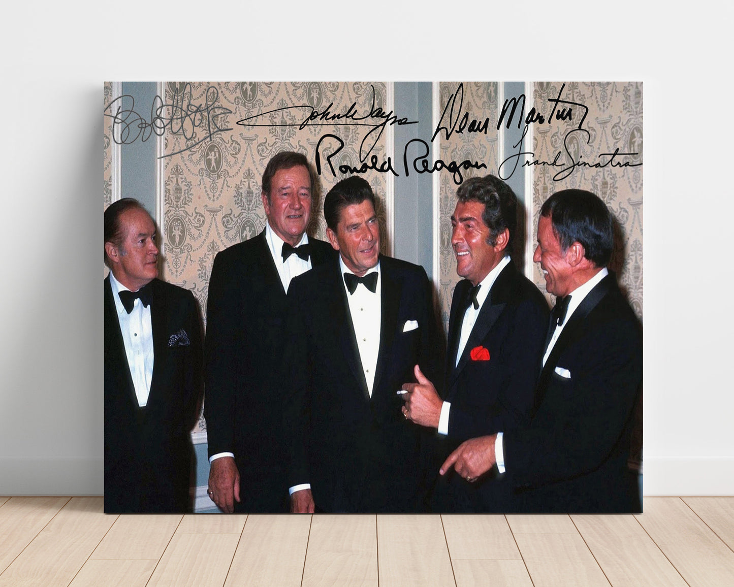 Historical - Bob Hopejohn Wayneronald Reagandean Martin And Frank Sinatra - Hollywood Legends Gathering - Landscape History Wall Art