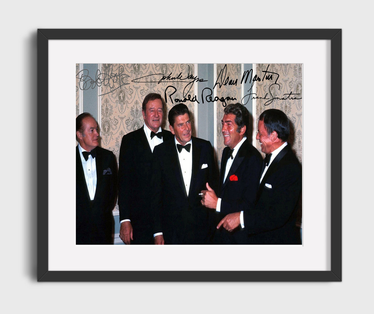 Historical - Bob Hopejohn Wayneronald Reagandean Martin And Frank Sinatra - Hollywood Legends Gathering - Landscape History Wall Art