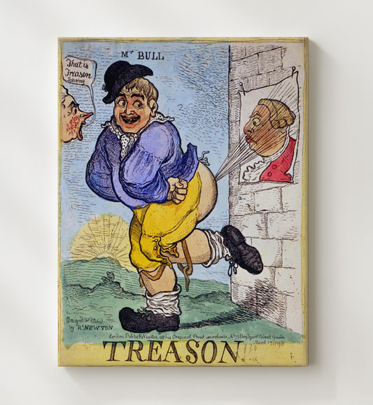 British Political Cartoon - Treason Illustration 1798 8x10 Canvas history wall art