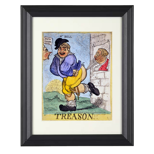British Political Cartoon - Treason Illustration 1798 8x10 Beveled Frame history wall art