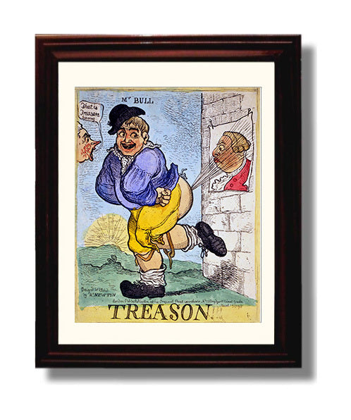 Historical - British Political Cartoon - Treason Illustration 1798 History Wall Art