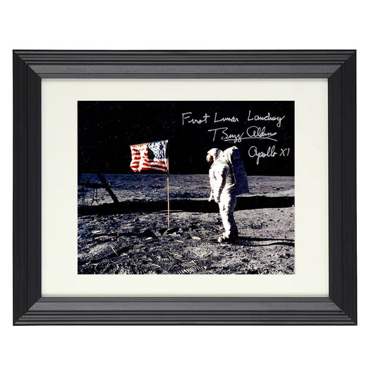 Buzz Aldrin - First Lunar Flag Apollo 11 1969 8x10 Beveled Frame history wall art