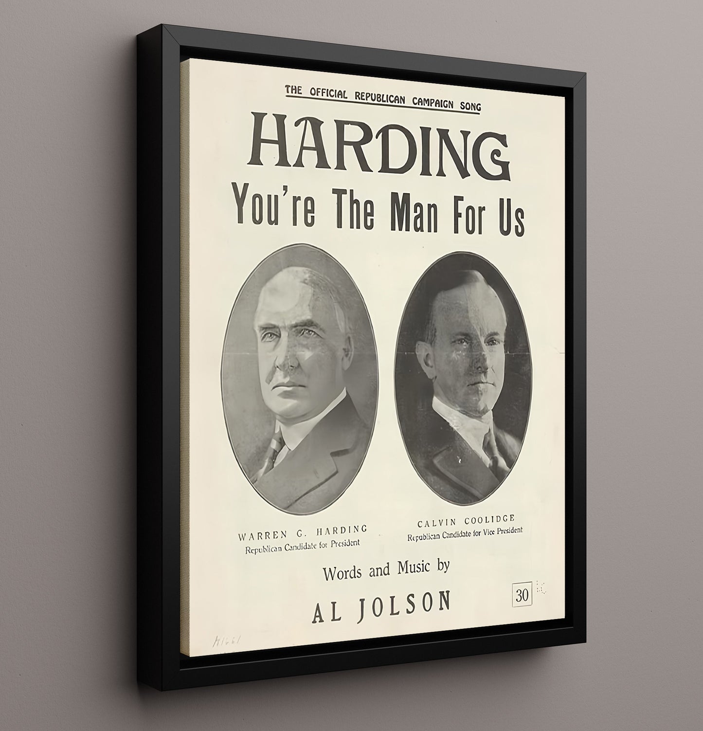 Historical - Campaign Poster - Harding Youre The Man For Us Republican Song History Wall Art