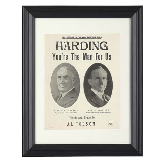 Campaign Poster - Harding You're the Man for US Republican Song 8x10 Beveled Frame history wall art