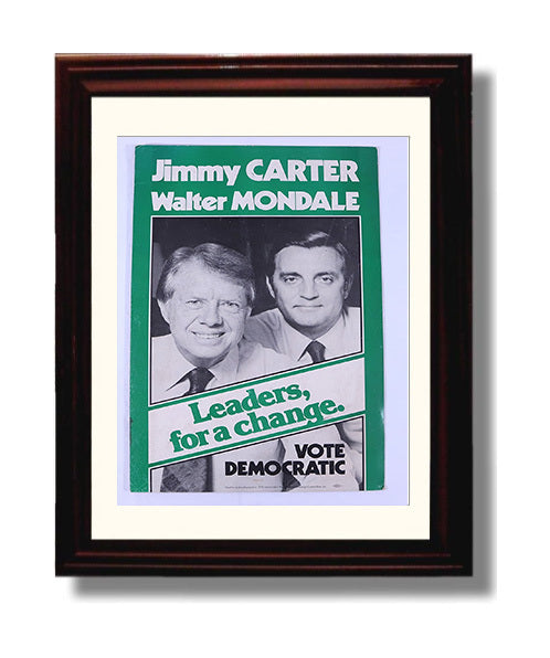 Historical - Campaign Poster - Jimmy Carter Walter Mondale Leaders For A Change History Wall Art