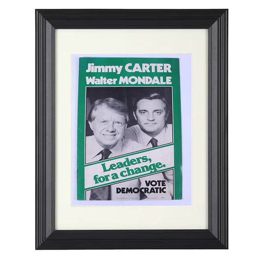 Campaign Poster - Jimmy Carter Walter Mondale Leaders for a Change 8x10 Beveled Frame history wall art